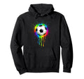 Soccer Drip Colorful Splashing Paint Hoodie - Graphic Print Unisex - T-Shirt, Sweatshirt, Hoodie