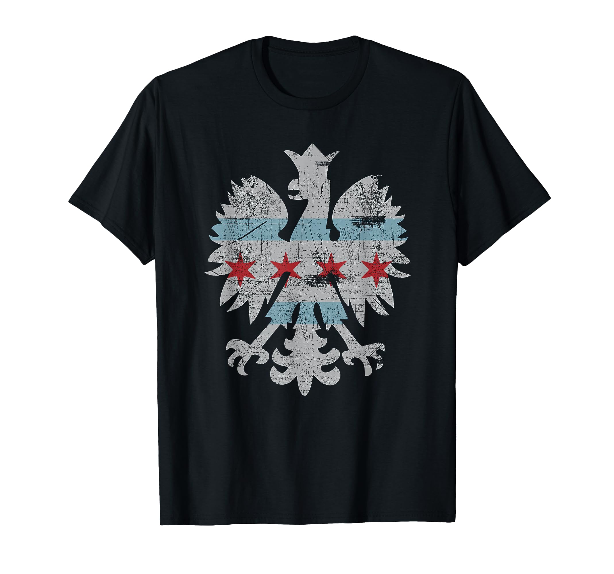 Chicago Flag Polish Poland Eagle T-Shirt - Trendy Graphic Unisex - T-Shirt, Sweatshirt, Hoodie