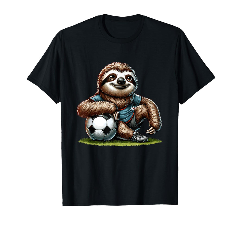 Funny Sloth Playing Soccer Soccer T-Shirt - Fun Novelty Design for Adults - T-Shirt, Sweatshirt, Hoodie