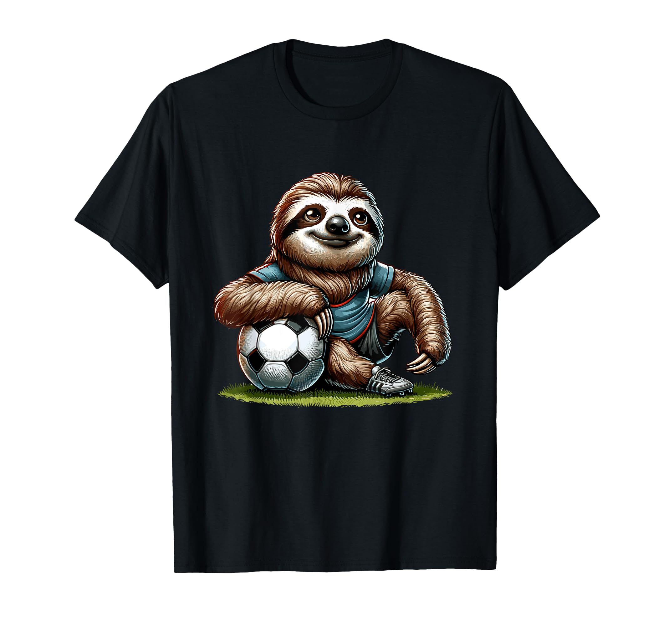 Funny Sloth Playing Soccer Soccer T-Shirt - Fun Novelty Design for Adults - T-Shirt, Sweatshirt, Hoodie
