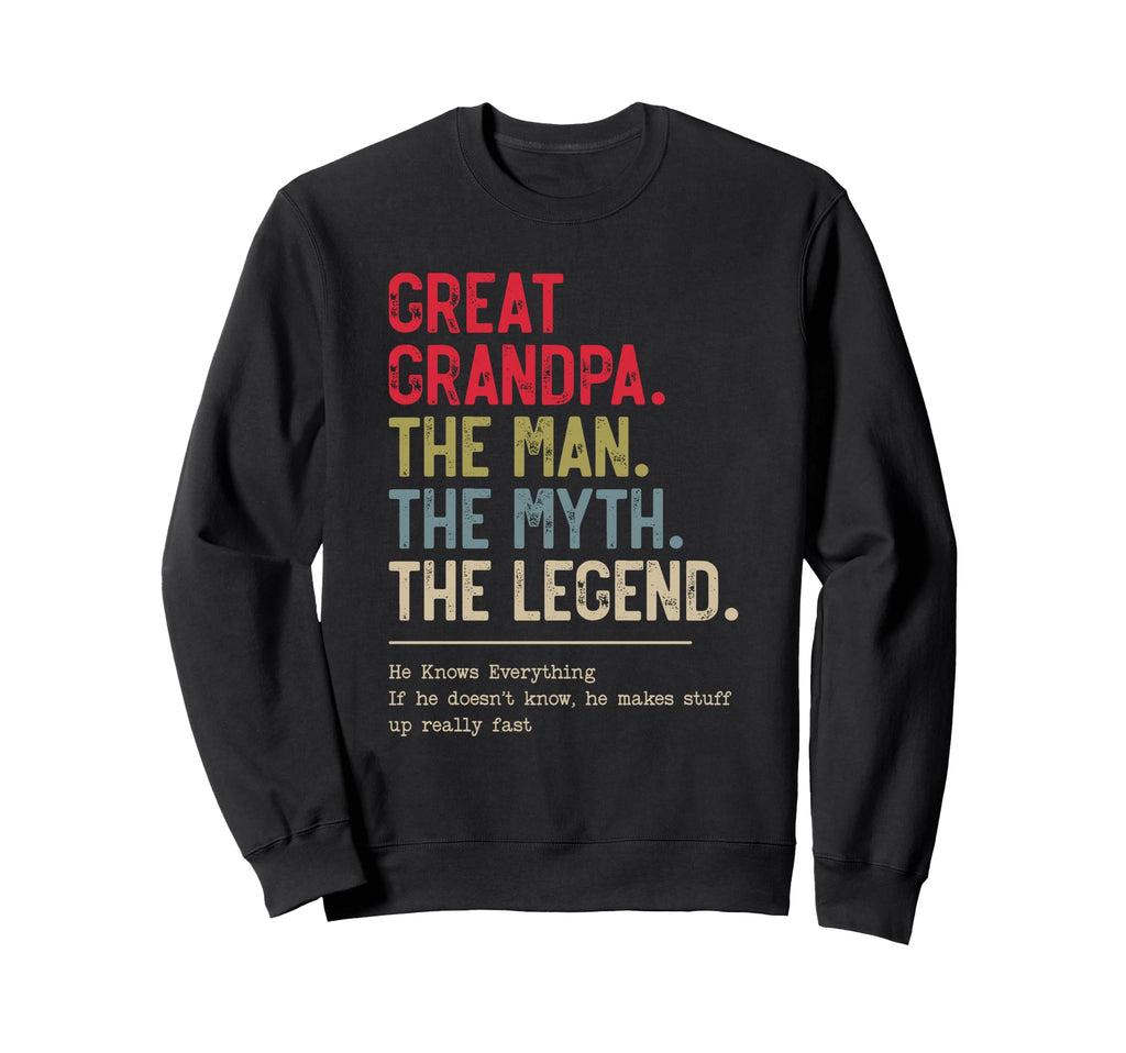 Great Grandpa Myth Legend Grandpa Sweatshirt - Minimalist Print for Adults - T-Shirt, Sweatshirt, Hoodie