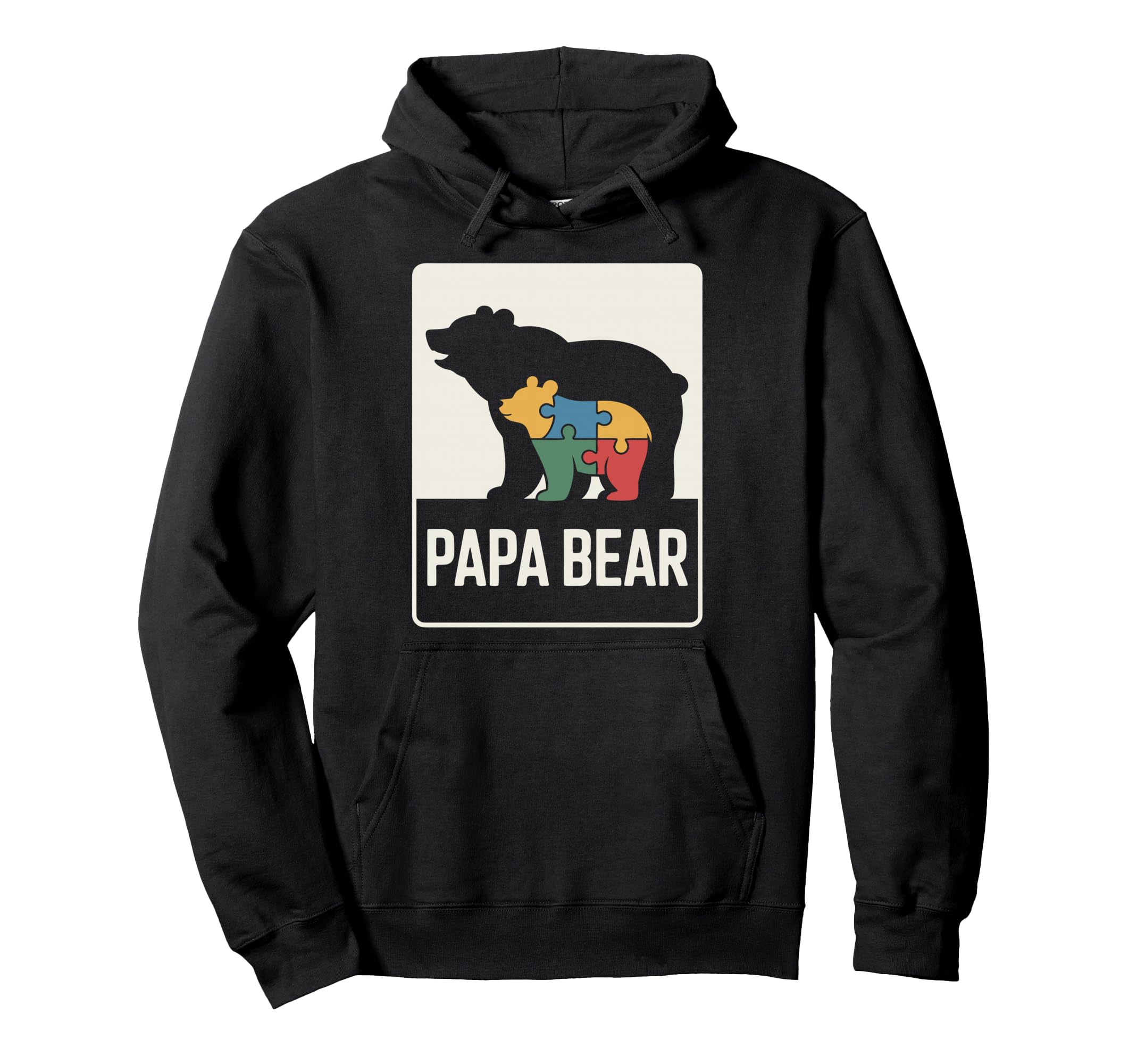 Proud Autism Dad Papa Bear Autistic Hoodie - Minimalist Print Men Women - T-Shirt, Sweatshirt, Hoodie