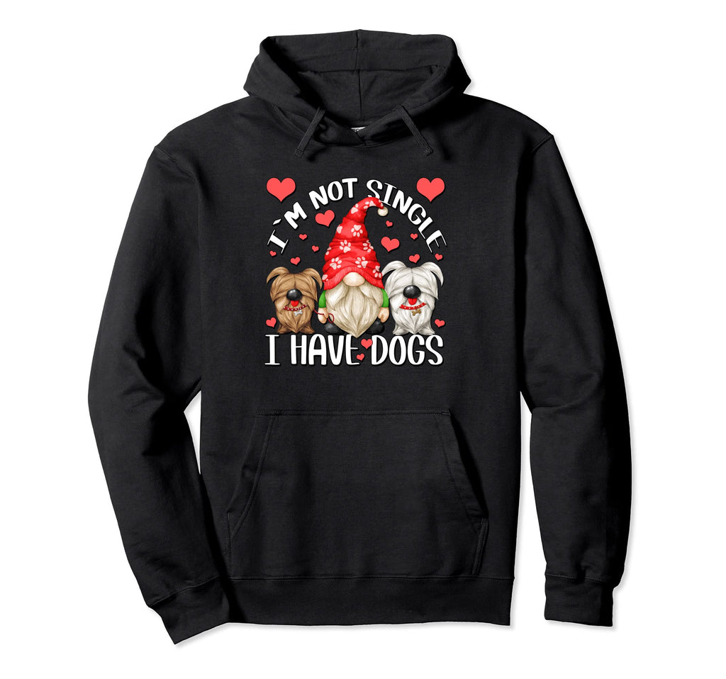 Gnome Im Not Single I Have Dogs Funny Hoodie - Aesthetic Graphic Unisex - T-Shirt, Sweatshirt, Hoodie