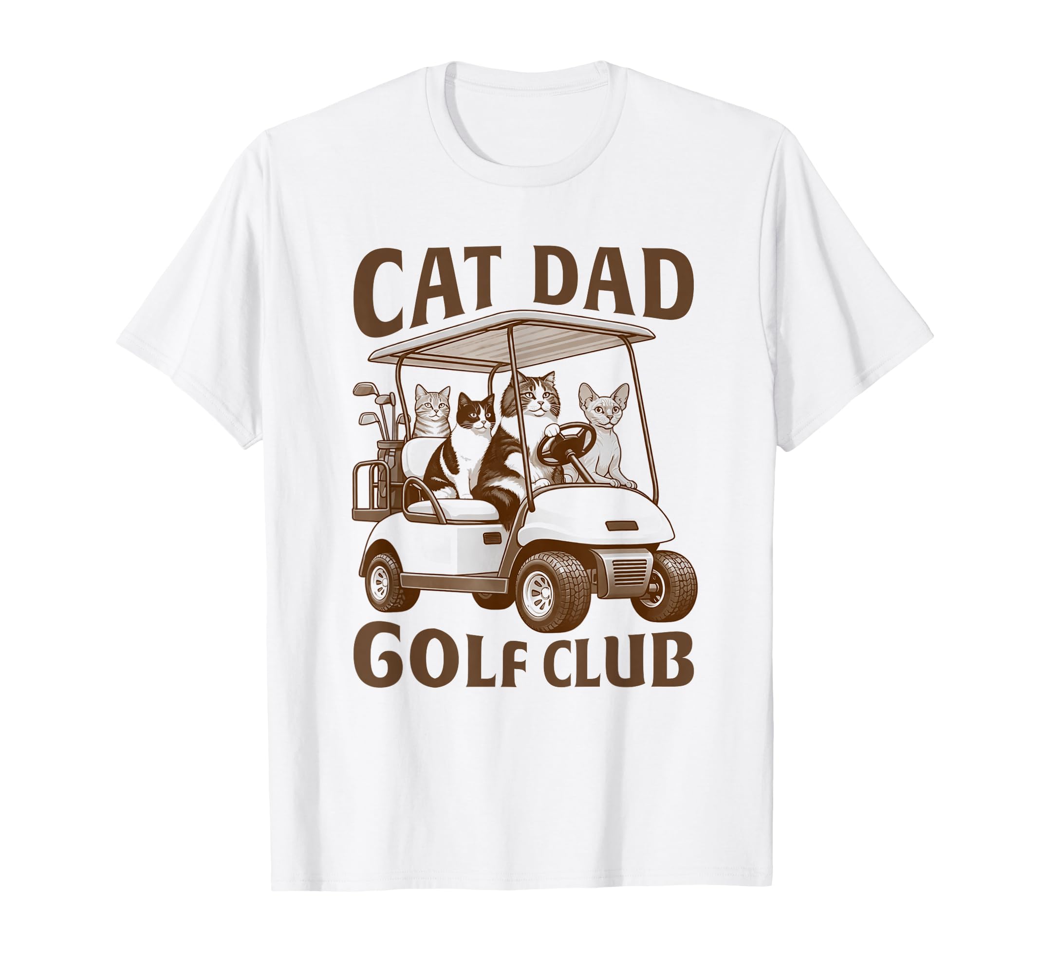 Cat Dad Golf Club Golfing Golfer T-Shirt - Custom Art Print for Adults - T-Shirt, Sweatshirt, Hoodie
