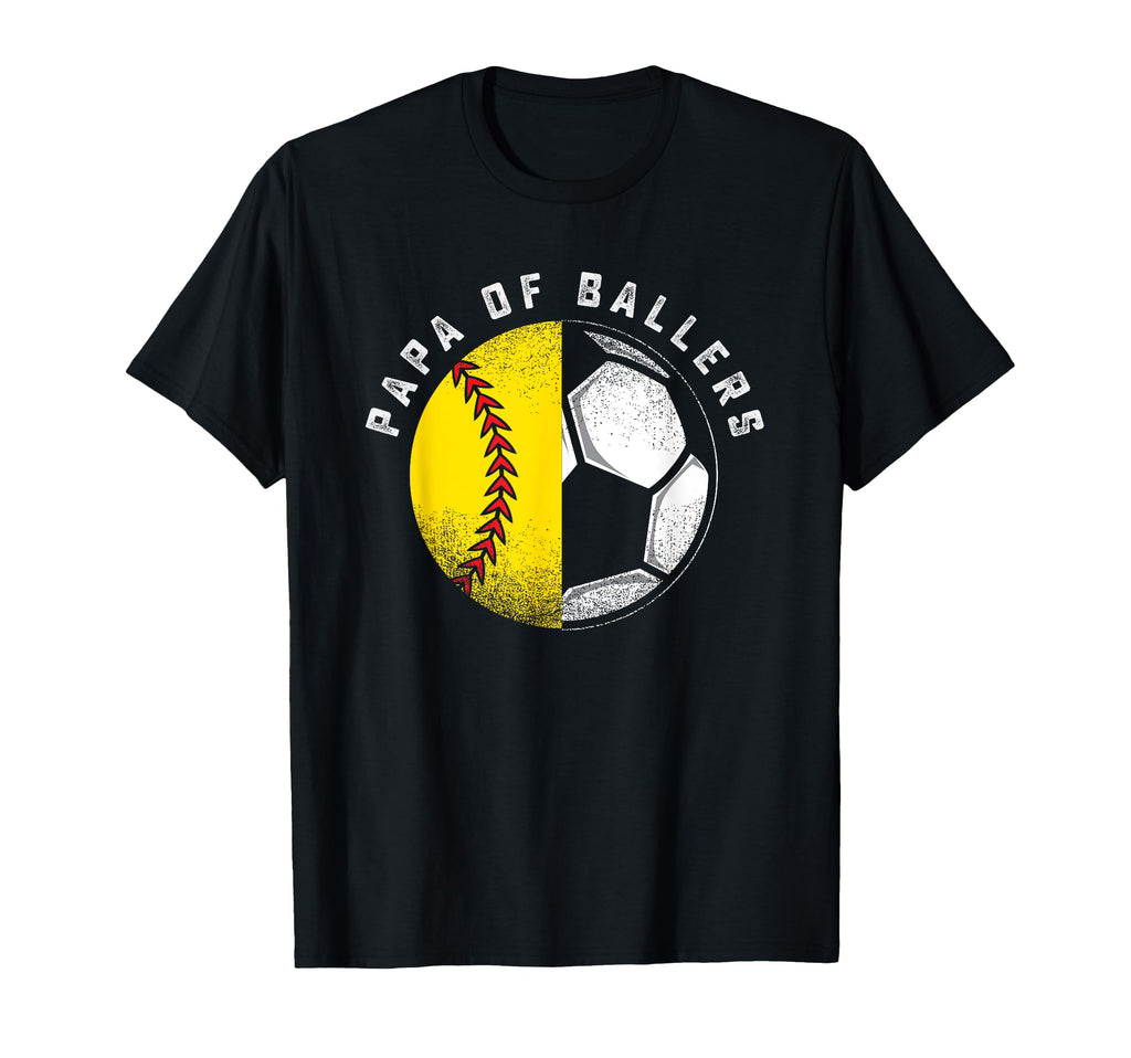 Papa Ballers Softball Daughter Son T-Shirt - Trendy Graphic for Adults - T-Shirt, Sweatshirt, Hoodie