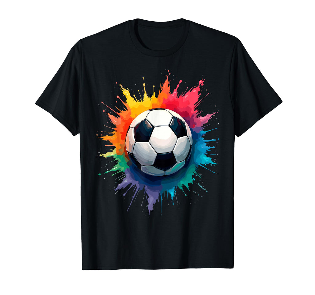 Colorful Splash Art Soccer Football Ball T-Shirt - Novelty Apparel Unisex - T-Shirt, Sweatshirt, Hoodie