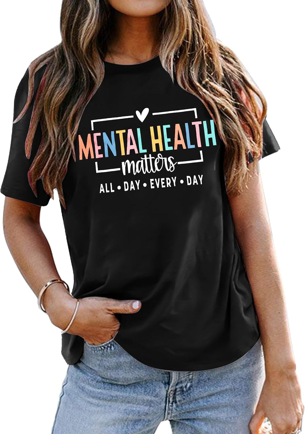 Mental Health Positive Women Motivational Matters - Adult & Kids T-Shirts, Sweatshirts & Hoodies apparel design preview 1