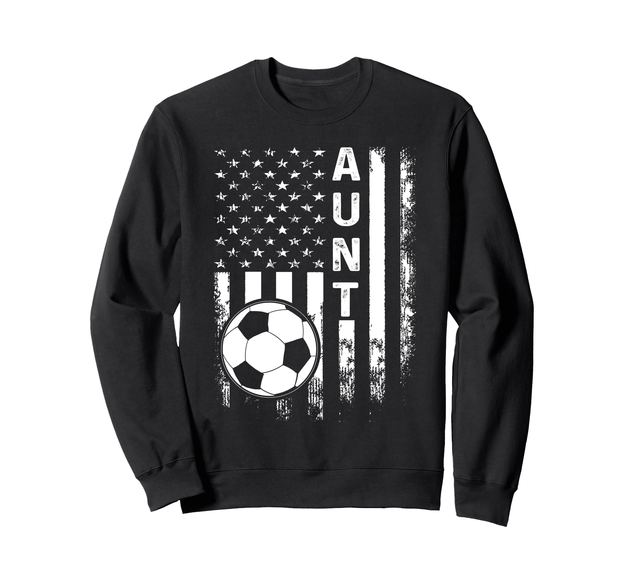 Soccer Aunt America Flag Sweatshirt - Unique Graphic Men Women - T-Shirt, Sweatshirt, Hoodie
