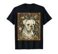 White Boxer Dog William Morris T-Shirt - Minimalist Print Men Women - T-Shirt, Sweatshirt, Hoodie