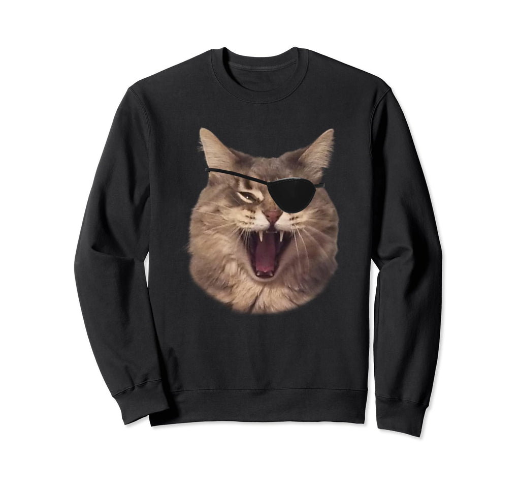 Cat Pirate Halloween Kitty Eye Sweatshirt - Custom Art Print for Adults - T-Shirt, Sweatshirt, Hoodie