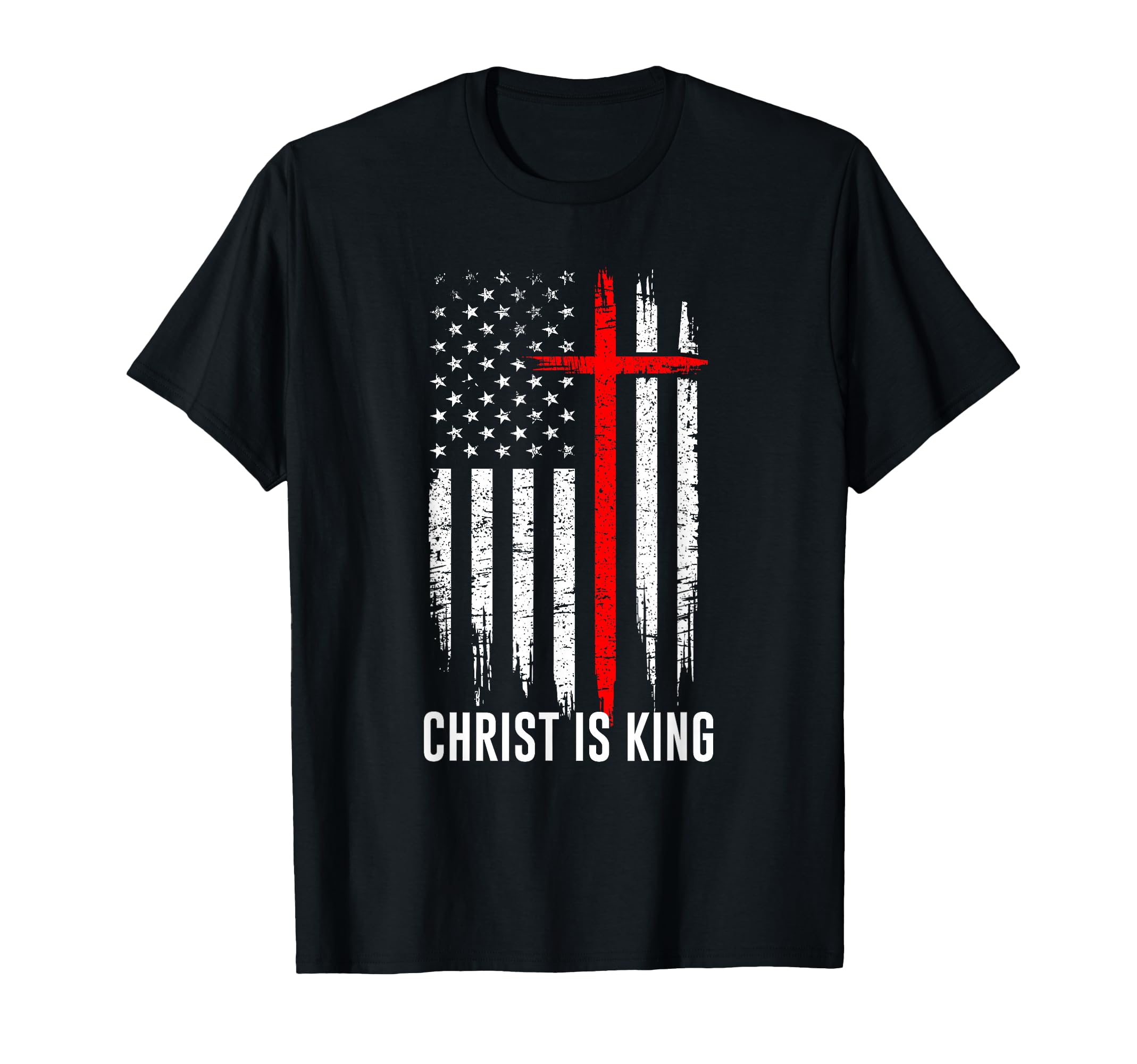 Christ Is King Christian Us Flag T-Shirt - Custom Art Print Unisex - T-Shirt, Sweatshirt, Hoodie
