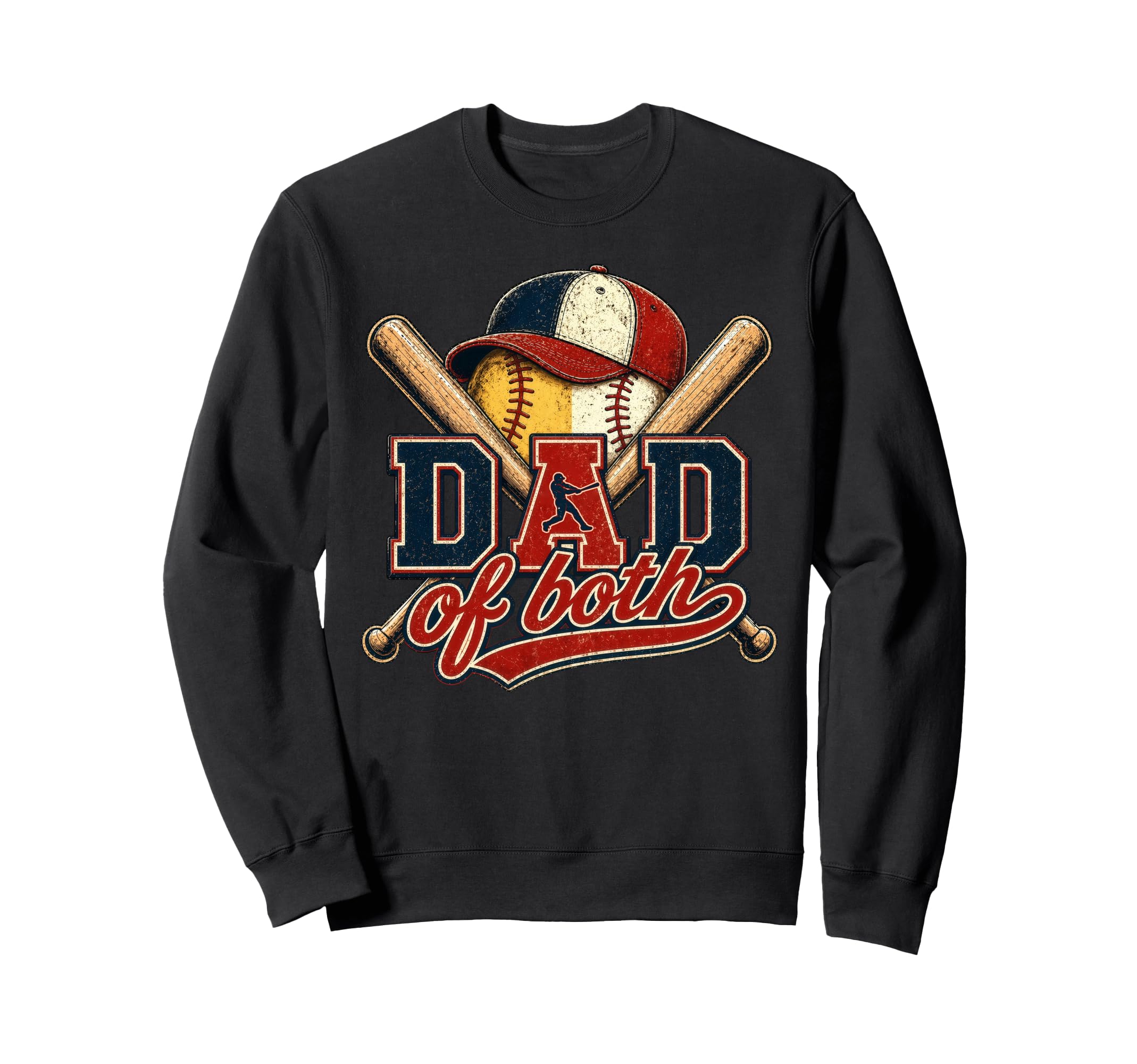 Dad Both Baseball Softball Sweatshirt - Aesthetic Graphic for Adults - T-Shirt, Sweatshirt, Hoodie
