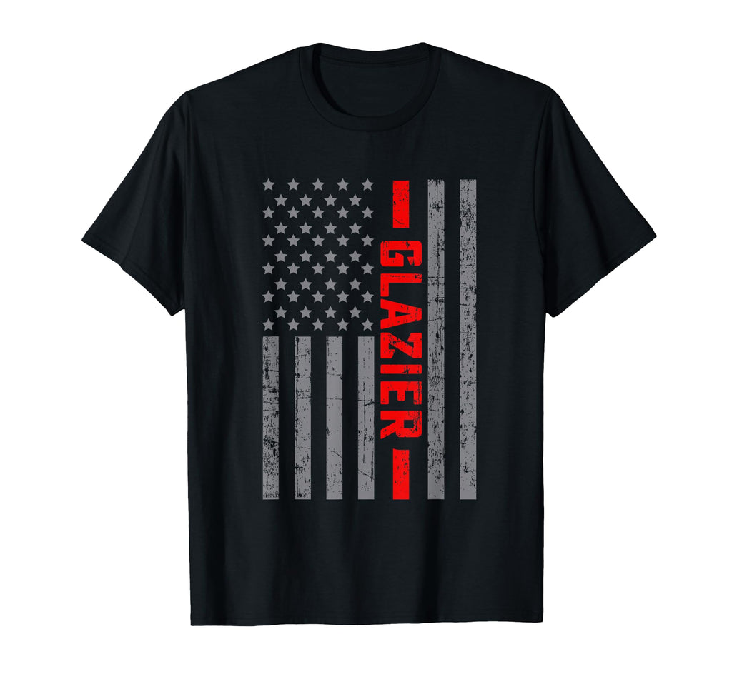 American Flag Glazier Us Flag Dad T-Shirt - Minimalist Print Unisex - T-Shirt, Sweatshirt, Hoodie