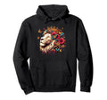 Floral Lion Lion Moms Dads Hoodie - Trendy Graphic Men Women - T-Shirt, Sweatshirt, Hoodie