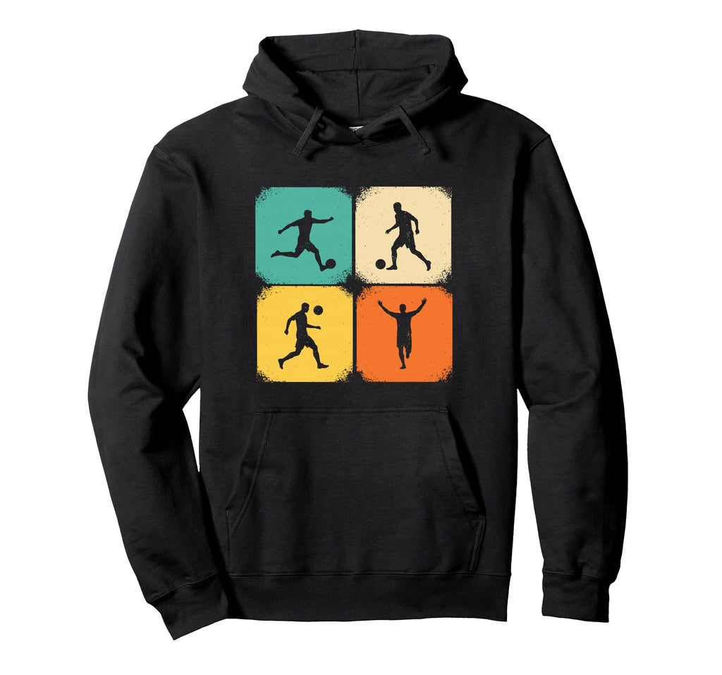 Distressed Soccer Player Silhouettes Hoodie - Minimalist Print Men Women - T-Shirt, Sweatshirt, Hoodie