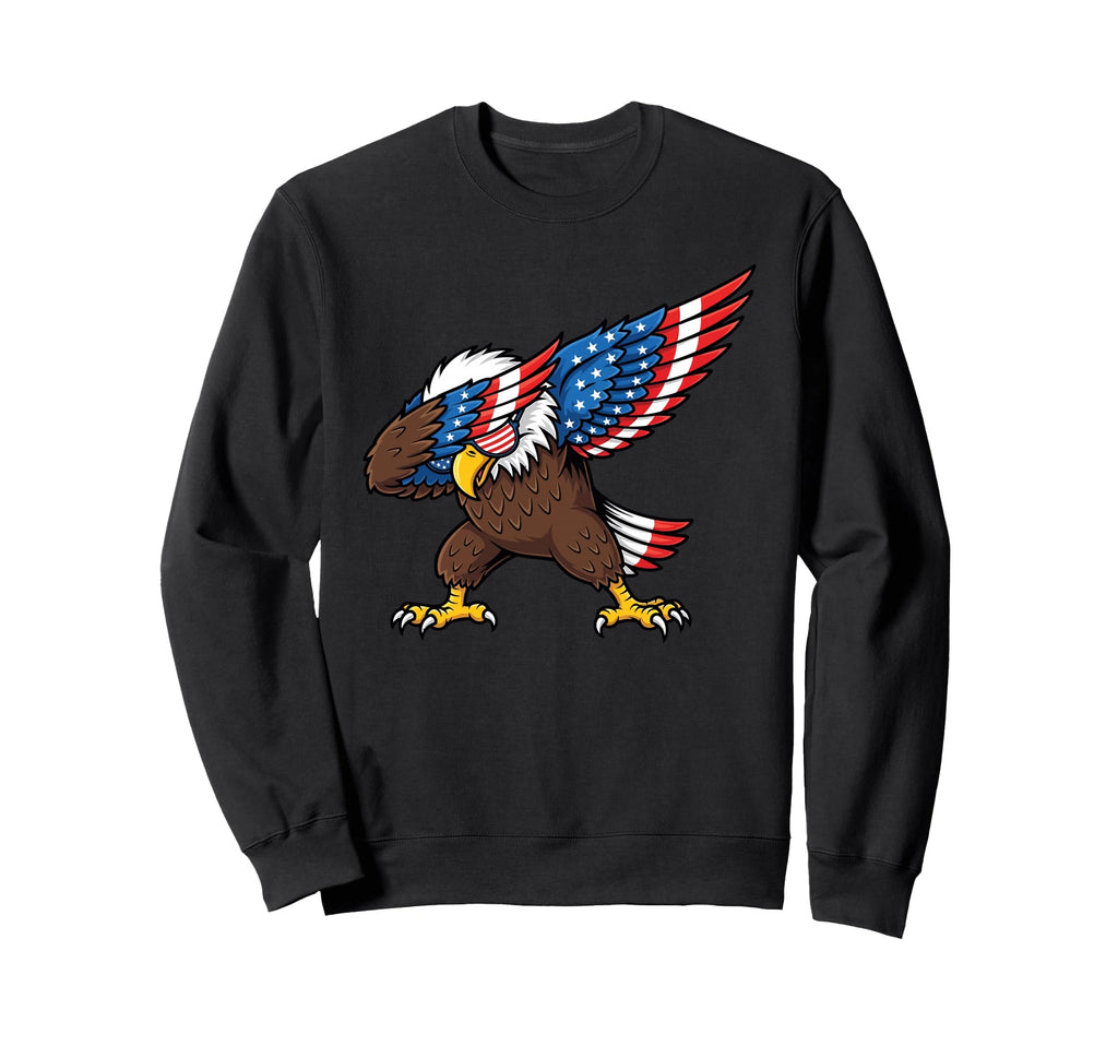 Eagle Dabbing Patriotic American Sweatshirt - Streetwear Style for Adults - T-Shirt, Sweatshirt, Hoodie