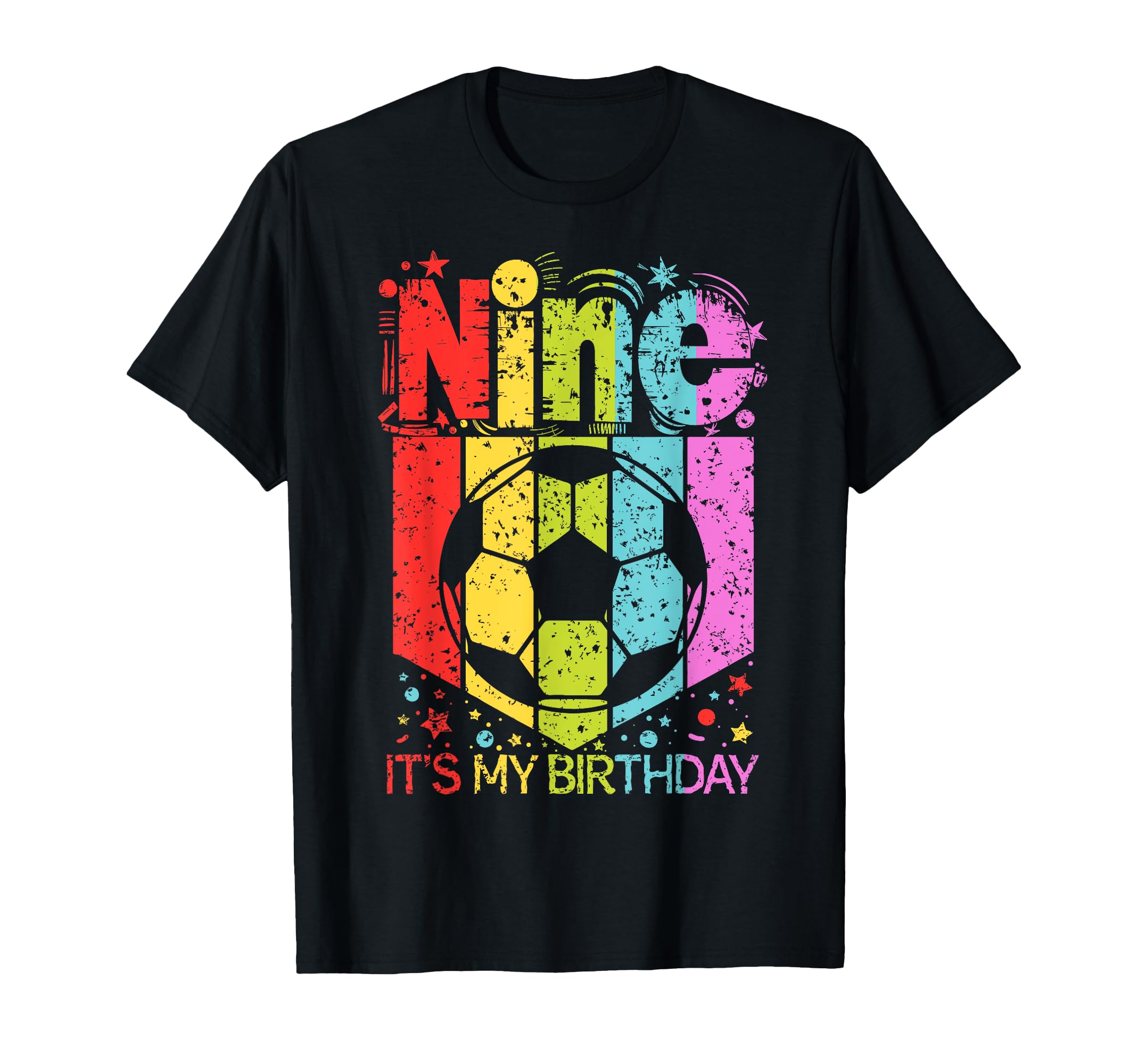 9Th Birthday Nine 9 Year Old Soccer T-Shirt - Fun Novelty Design Men Women - T-Shirt, Sweatshirt, Hoodie