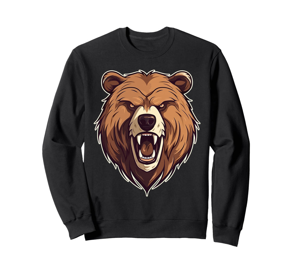 Bear Brown Head Bear Motif Bear Sweatshirt - Streetwear Style for Adults - T-Shirt, Sweatshirt, Hoodie