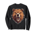 Bear Brown Head Bear Motif Bear Sweatshirt - Streetwear Style for Adults - T-Shirt, Sweatshirt, Hoodie