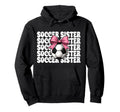 Soccer Sister Soccer Coquette Bow Hoodie - Trendy Graphic Men Women - T-Shirt, Sweatshirt, Hoodie