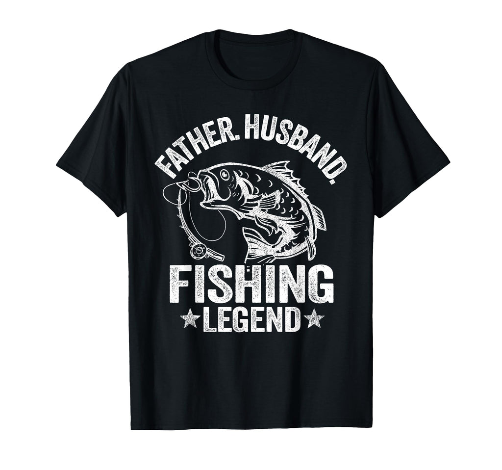 Father Husband Fishing Legend Bass T-Shirt - Graphic Print Men Women - T-Shirt, Sweatshirt, Hoodie