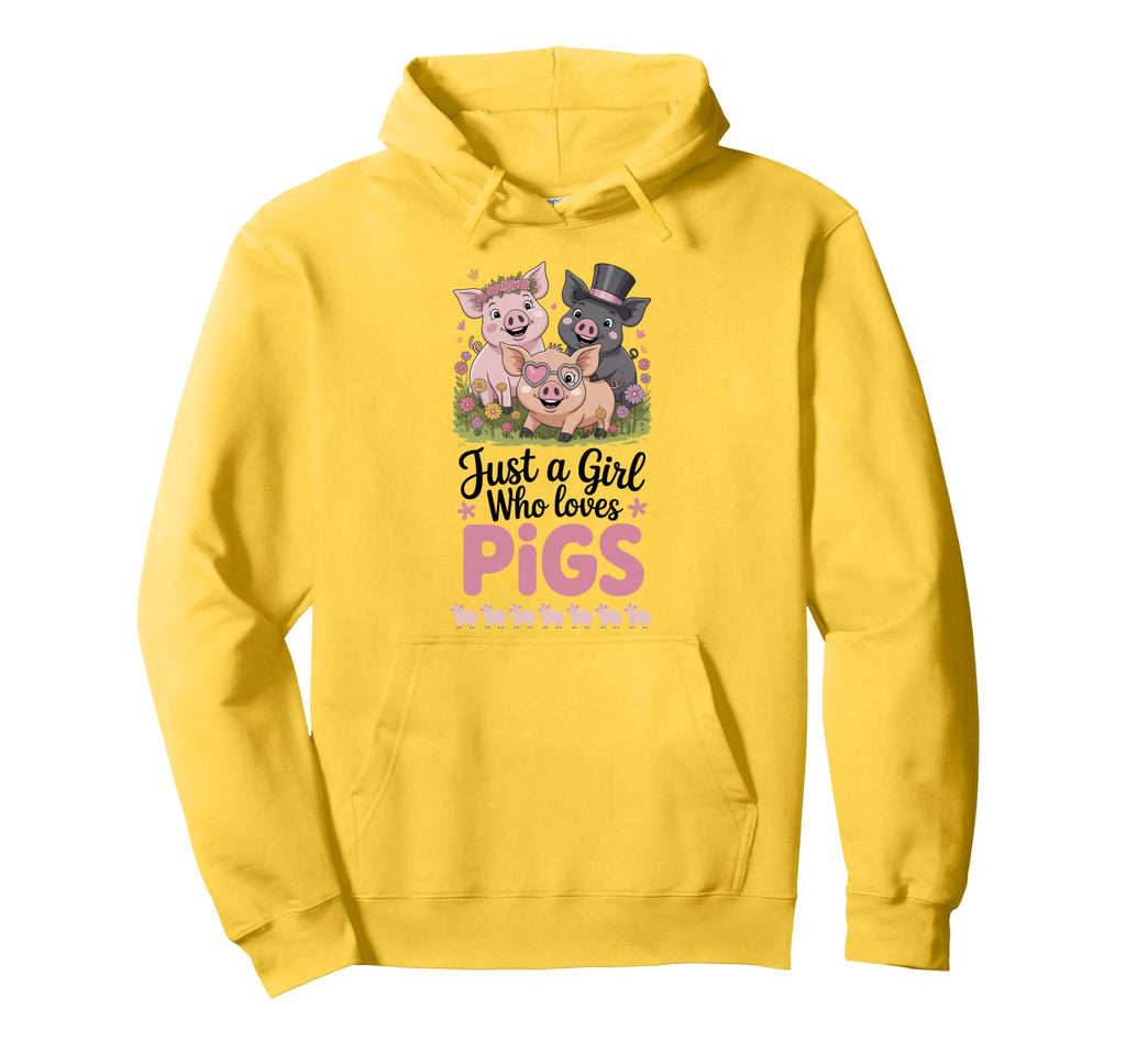 Just Who Loves Pigs Pig Family Hoodie - Casual Everyday Wear for Adults - T-Shirt, Sweatshirt, Hoodie