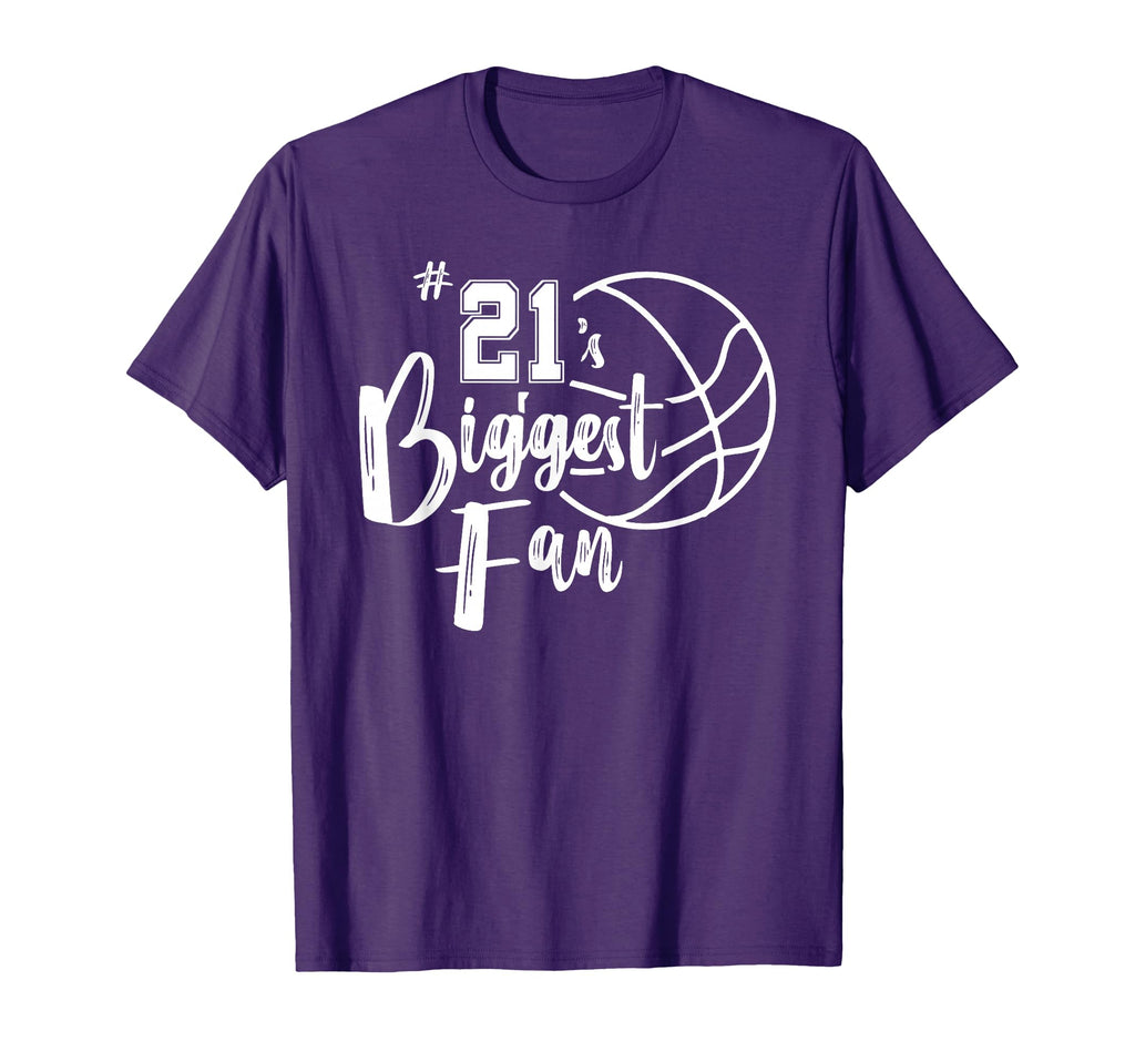 Number 21S Biggest Fan Basketball T-Shirt - Graphic Print for Adults - T-Shirt, Sweatshirt, Hoodie