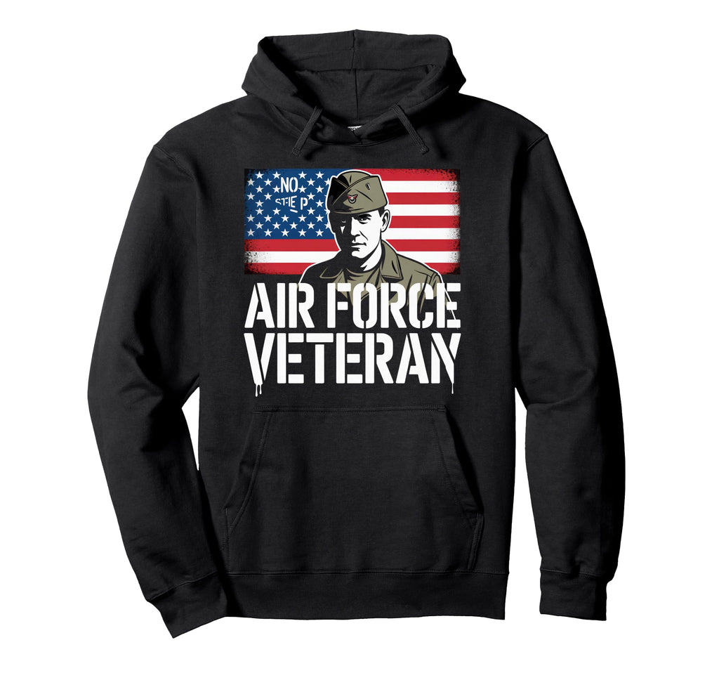 Air Force Veteran Us American Flag Dad Hoodie - Trendy Graphic Unisex - T-Shirt, Sweatshirt, Hoodie