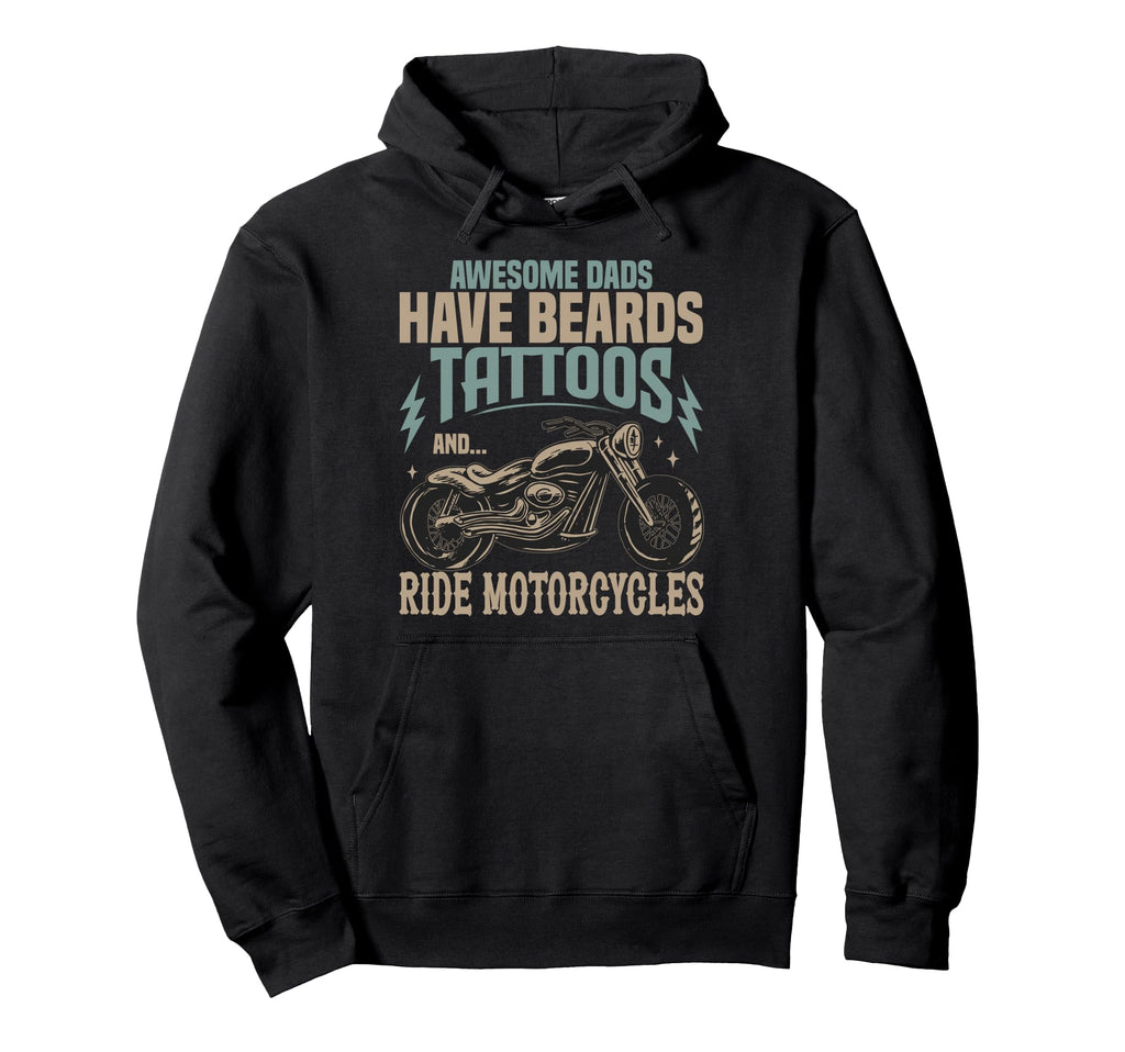 Awesome Biker Dad Tattoos Motorcycle Hoodie - Aesthetic Graphic Men Women - T-Shirt, Sweatshirt, Hoodie