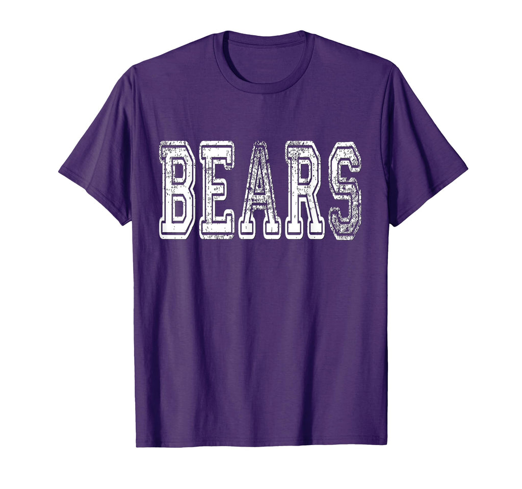 Bears Mascot Distressed School T-Shirt - Streetwear Style for Adults - T-Shirt, Sweatshirt, Hoodie