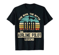 Mens Myth Legend Dad Airline Pilot T-Shirt - Custom Art Print for Adults - T-Shirt, Sweatshirt, Hoodie