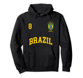 Brazil Number 8 Brazilian Soccer Team Hoodie - Streetwear Style Unisex - T-Shirt, Sweatshirt, Hoodie