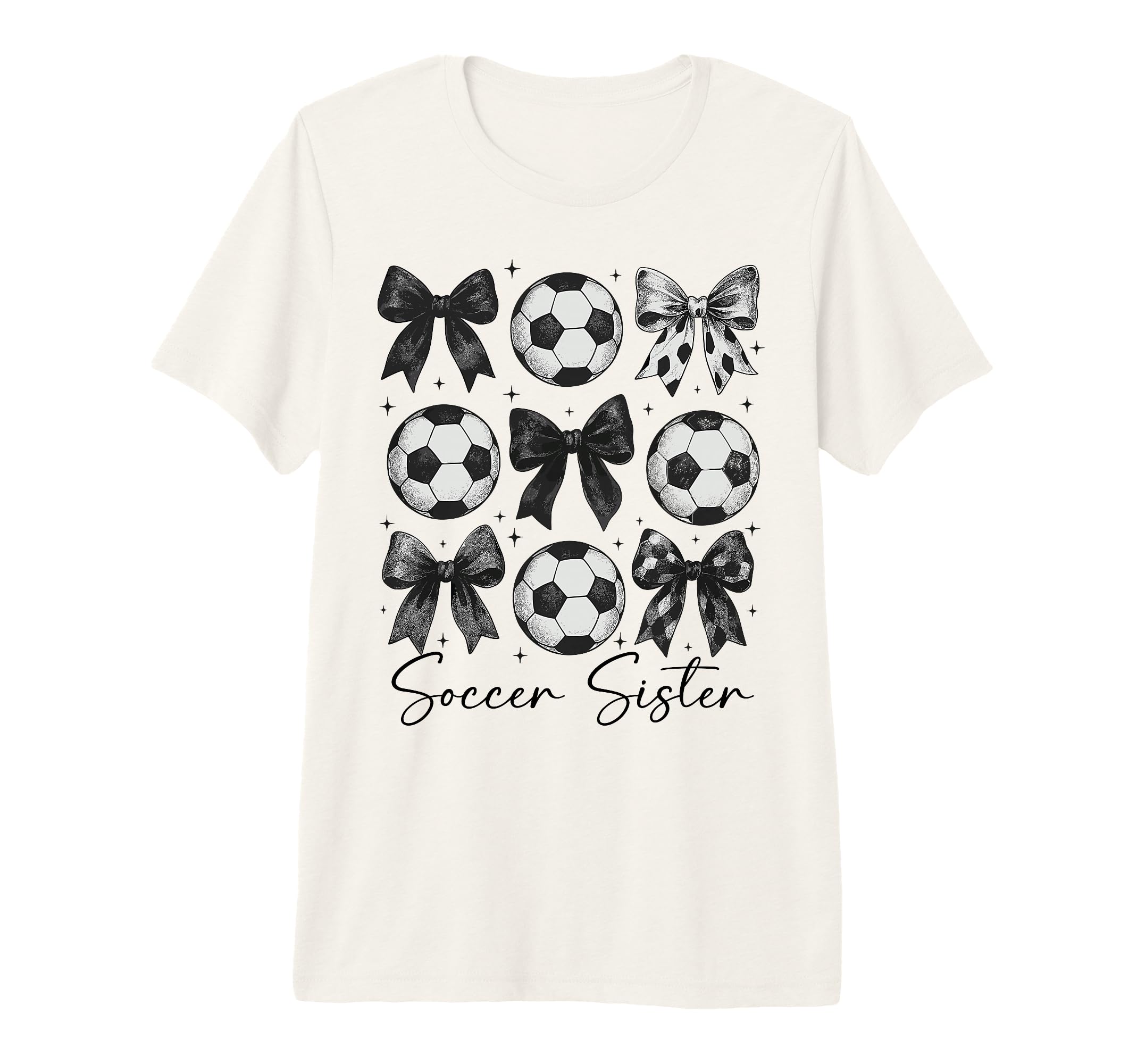Soccer Sister Funny Coquette Bow Soccer T-Shirt - Custom Art Print Unisex - T-Shirt, Sweatshirt, Hoodie