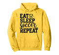 Eat Sleep Soccer Repeat Hoodie - Minimalist Print for Adults - T-Shirt, Sweatshirt, Hoodie