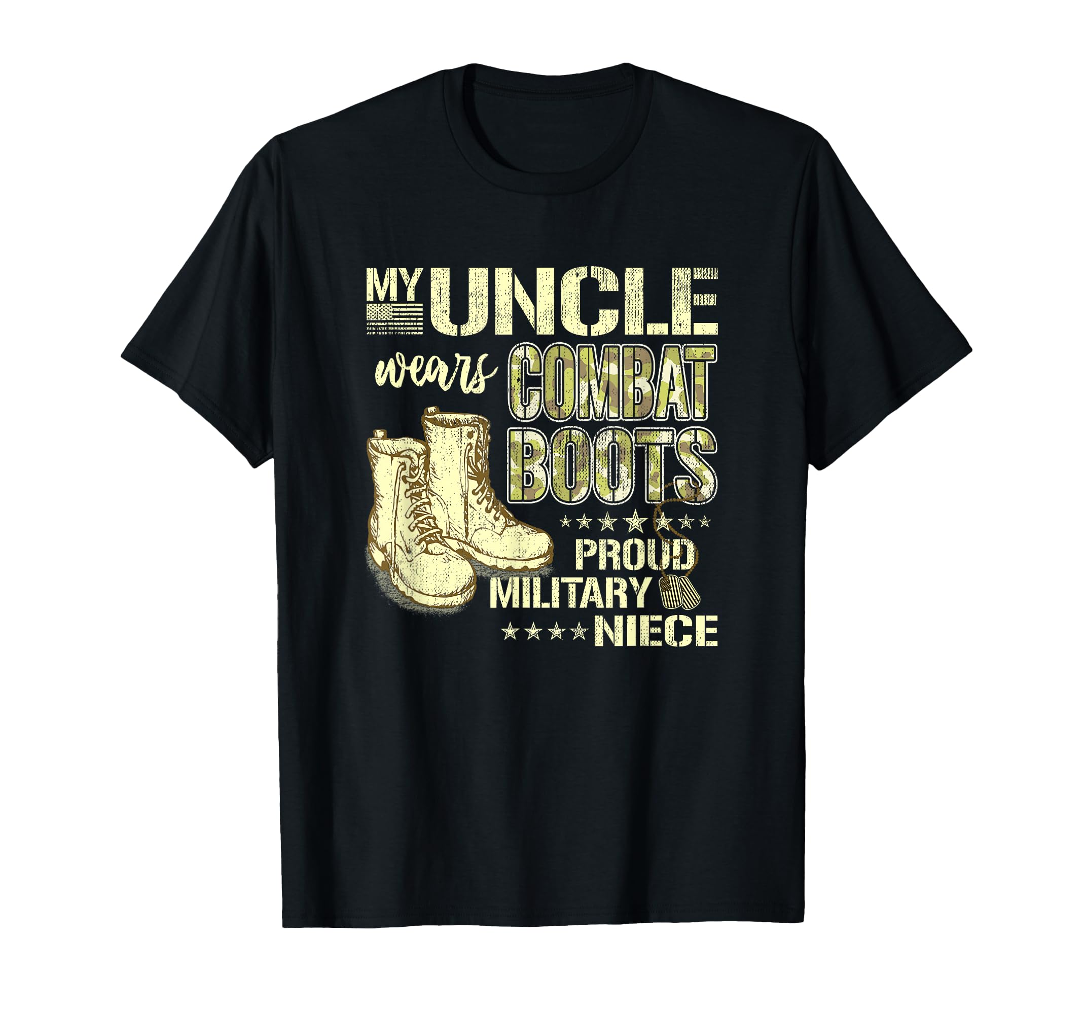 My Uncle Wears Combat Boots Dog T-Shirt - Fun Novelty Design Men Women - T-Shirt, Sweatshirt, Hoodie