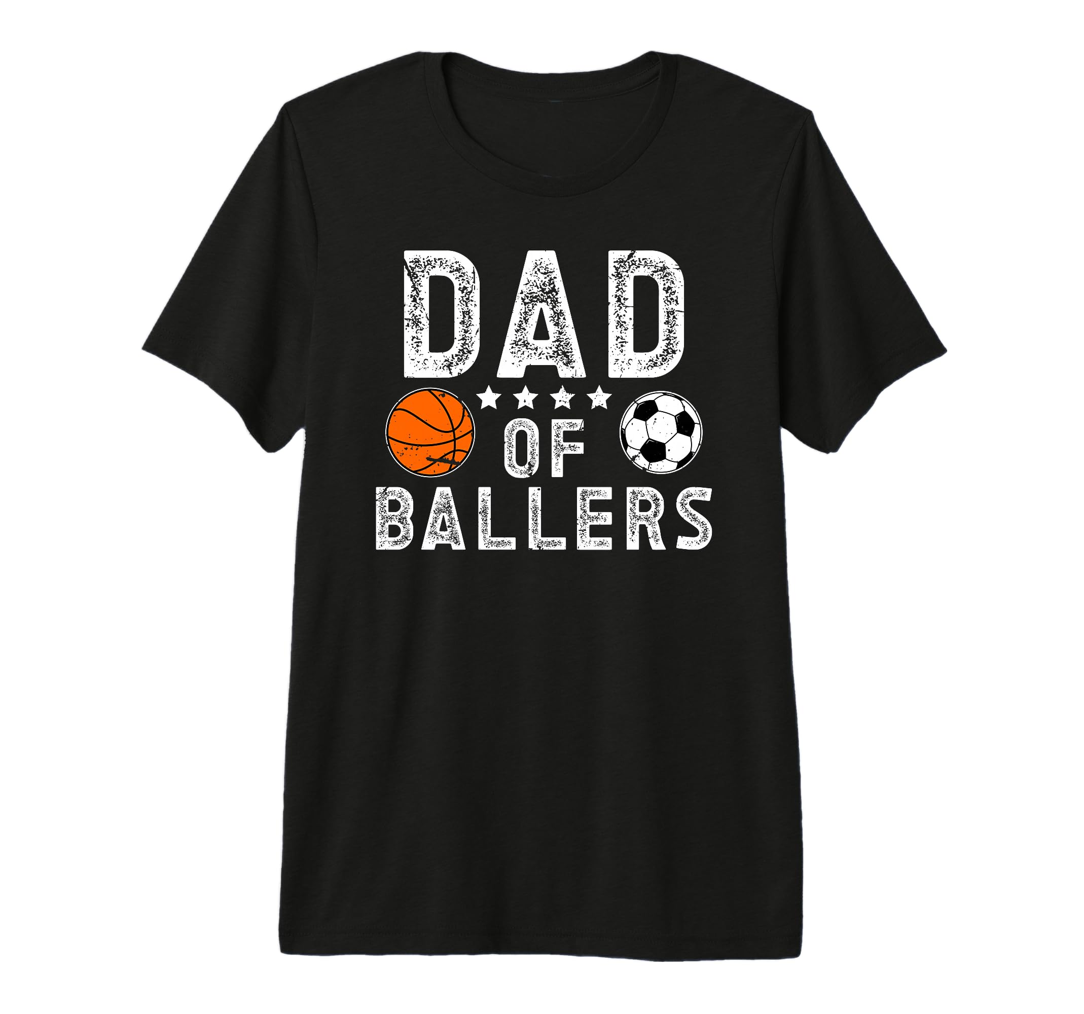 Mens Dad Ballers Soccer Basketball T-Shirt - Custom Art Print for Adults - T-Shirt, Sweatshirt, Hoodie