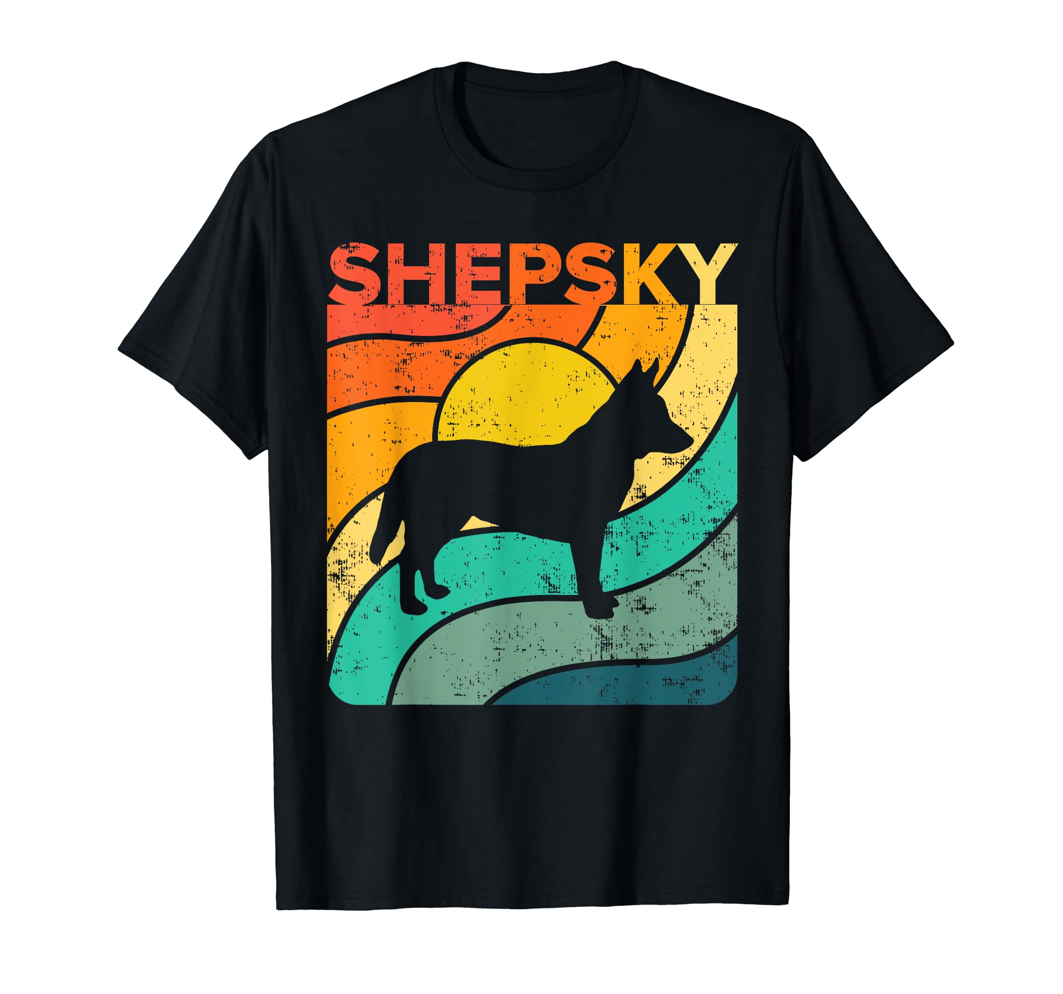 Shepsky Sunset Mom Dad T-Shirt - Unique Graphic for Adults - T-Shirt, Sweatshirt, Hoodie
