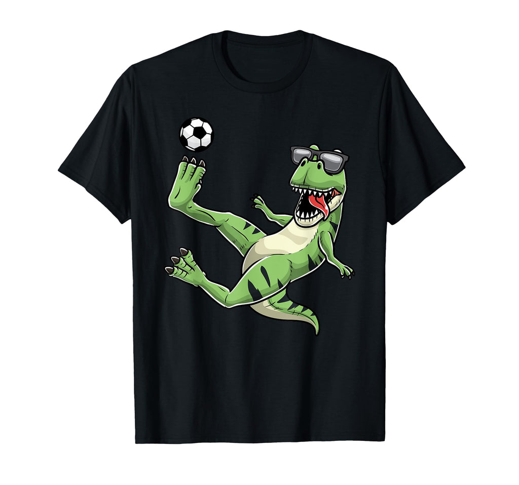 T Rex Playing Soccer Dinosaur Soccer T-Shirt - Casual Everyday Wear Unisex - T-Shirt, Sweatshirt, Hoodie