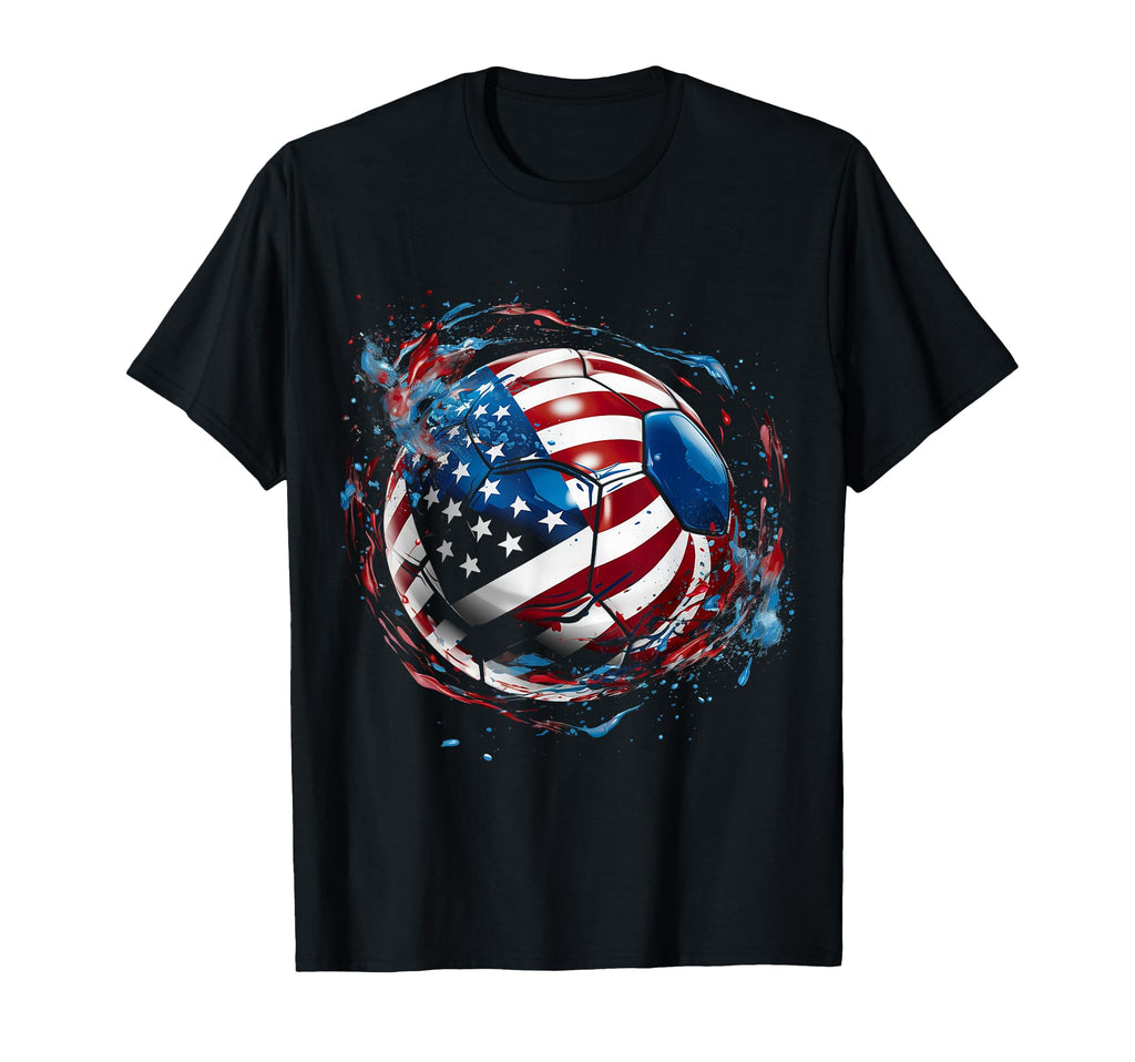 Soccer Football Usa Flag Soccer Gift T-Shirt - Novelty Apparel Unisex - T-Shirt, Sweatshirt, Hoodie