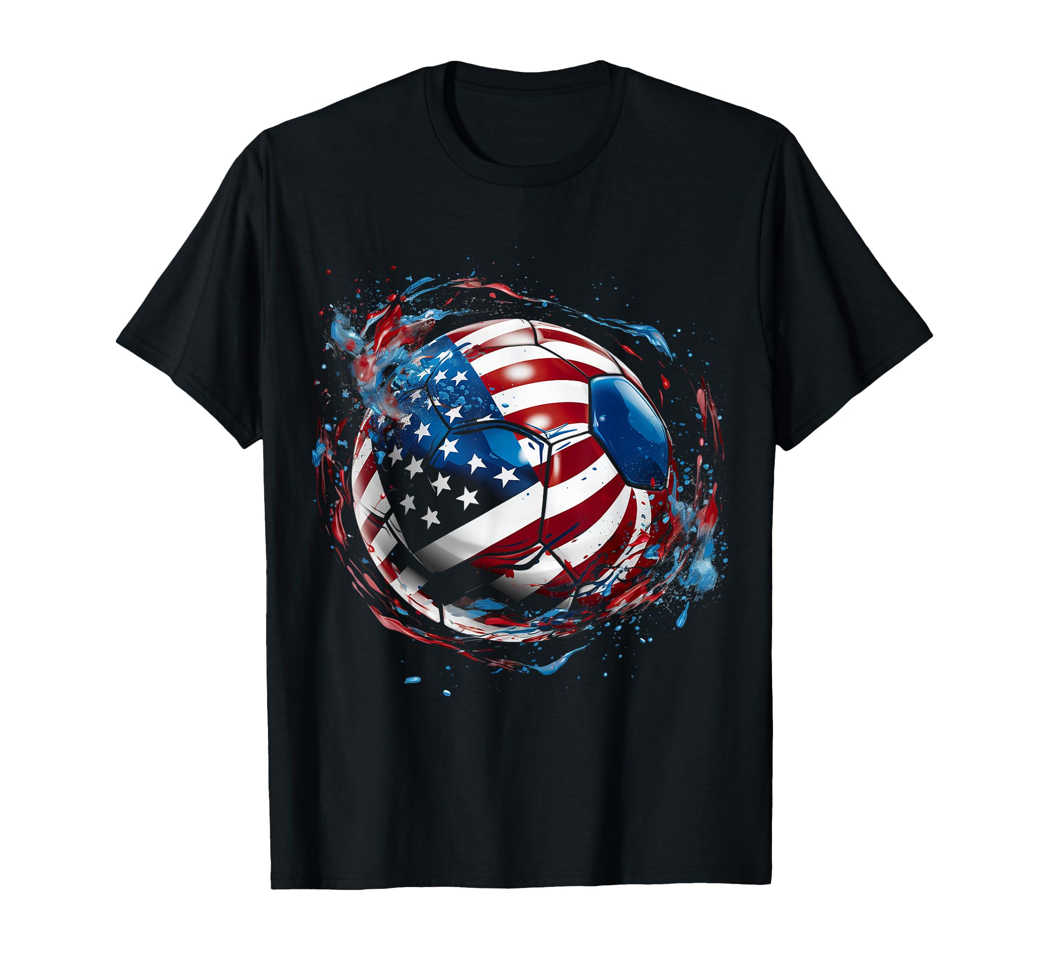 Soccer Football Usa Flag Soccer Gift T-Shirt - Novelty Apparel Unisex - T-Shirt, Sweatshirt, Hoodie