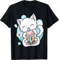 Cat Boba Tea Bubble Anime Kawaii Neko - Adult & Kids T-Shirts, Sweatshirts & Hoodies apparel design preview 1