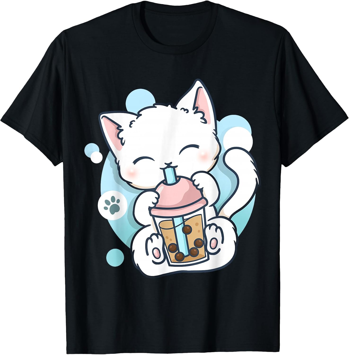 Cat Boba Tea Bubble Anime Kawaii Neko - Adult & Kids T-Shirts, Sweatshirts & Hoodies apparel design preview 1