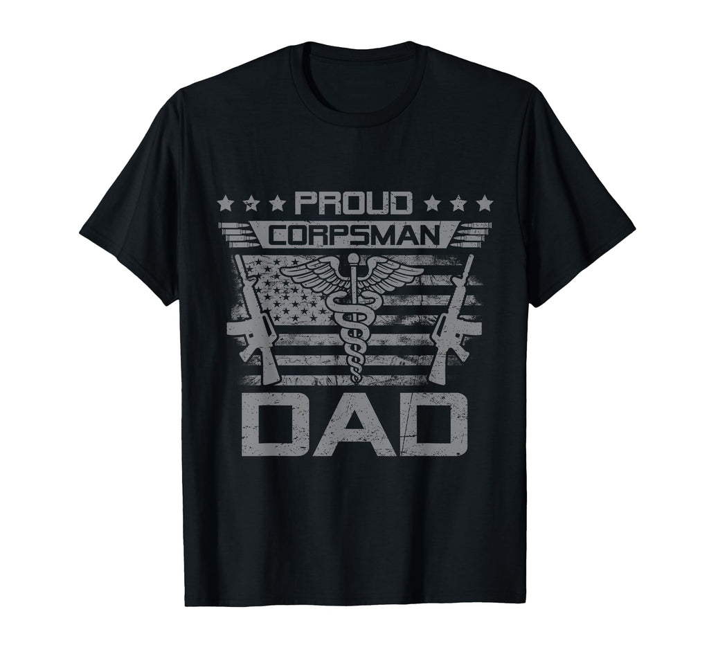 Proud Corpsman Dad Flag Usa Family T-Shirt - Aesthetic Graphic for Adults - T-Shirt, Sweatshirt, Hoodie