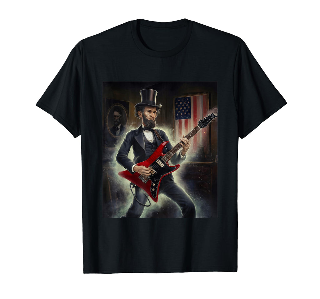 President Abraham Lincoln Playing T-Shirt - Fun Novelty Design for Adults - T-Shirt, Sweatshirt, Hoodie