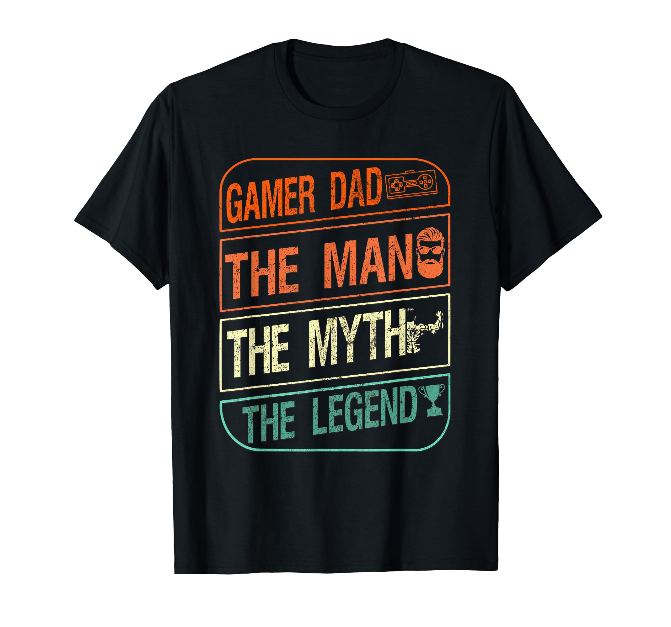 Funny Gaming Gamer Dad Myth Legend T-Shirt - Minimalist Print Men Women - T-Shirt, Sweatshirt, Hoodie