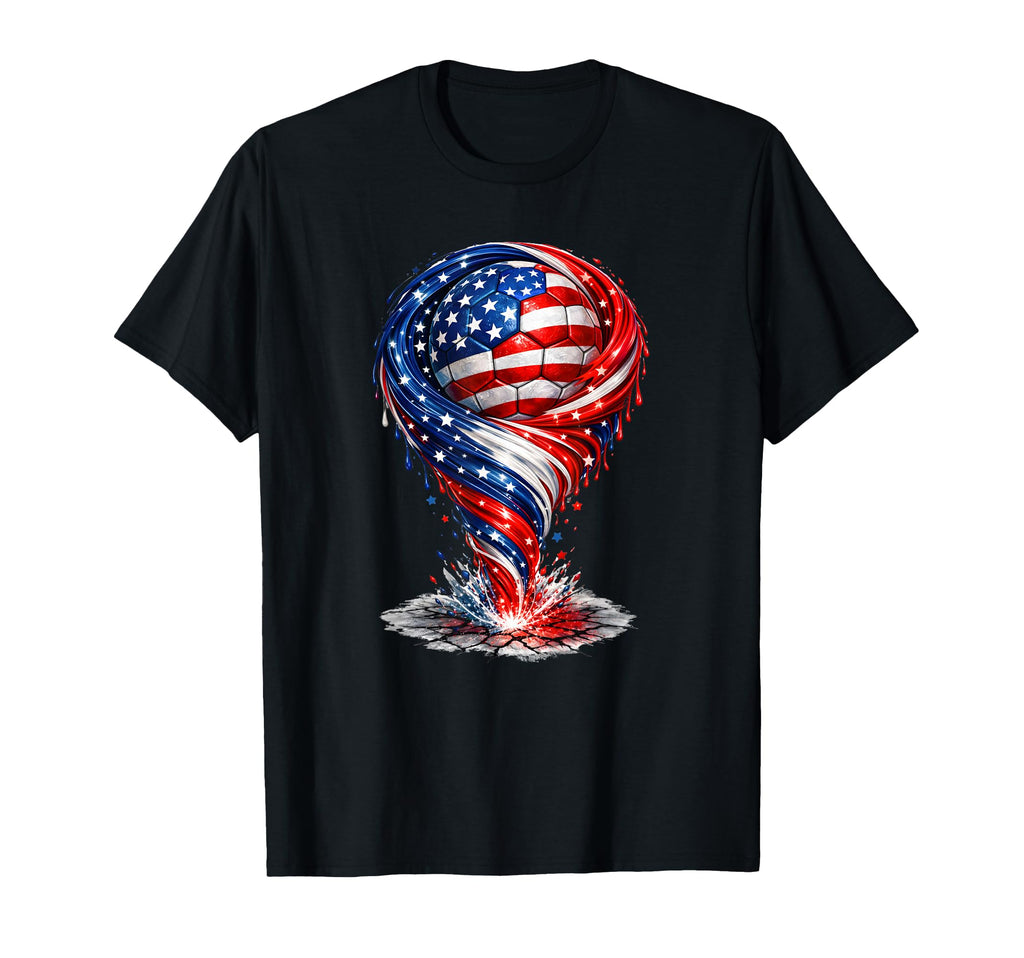 Patriotic Soccer Ball American Flag Soccer T-Shirt - Trendy Graphic Unisex - T-Shirt, Sweatshirt, Hoodie