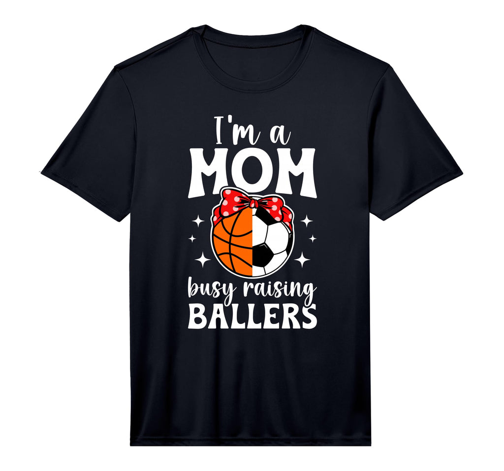 Mens Im Mom Busy Raising Ballers Soccer T-Shirt - Minimalist Print Unisex - T-Shirt, Sweatshirt, Hoodie