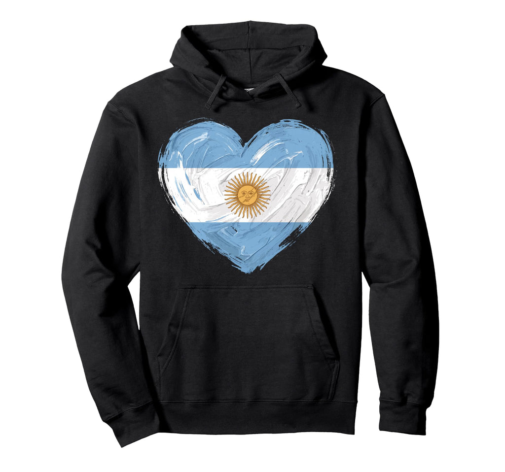 Argentina Flag Heart Soccer Hoodie - Fun Novelty Design for Adults - T-Shirt, Sweatshirt, Hoodie
