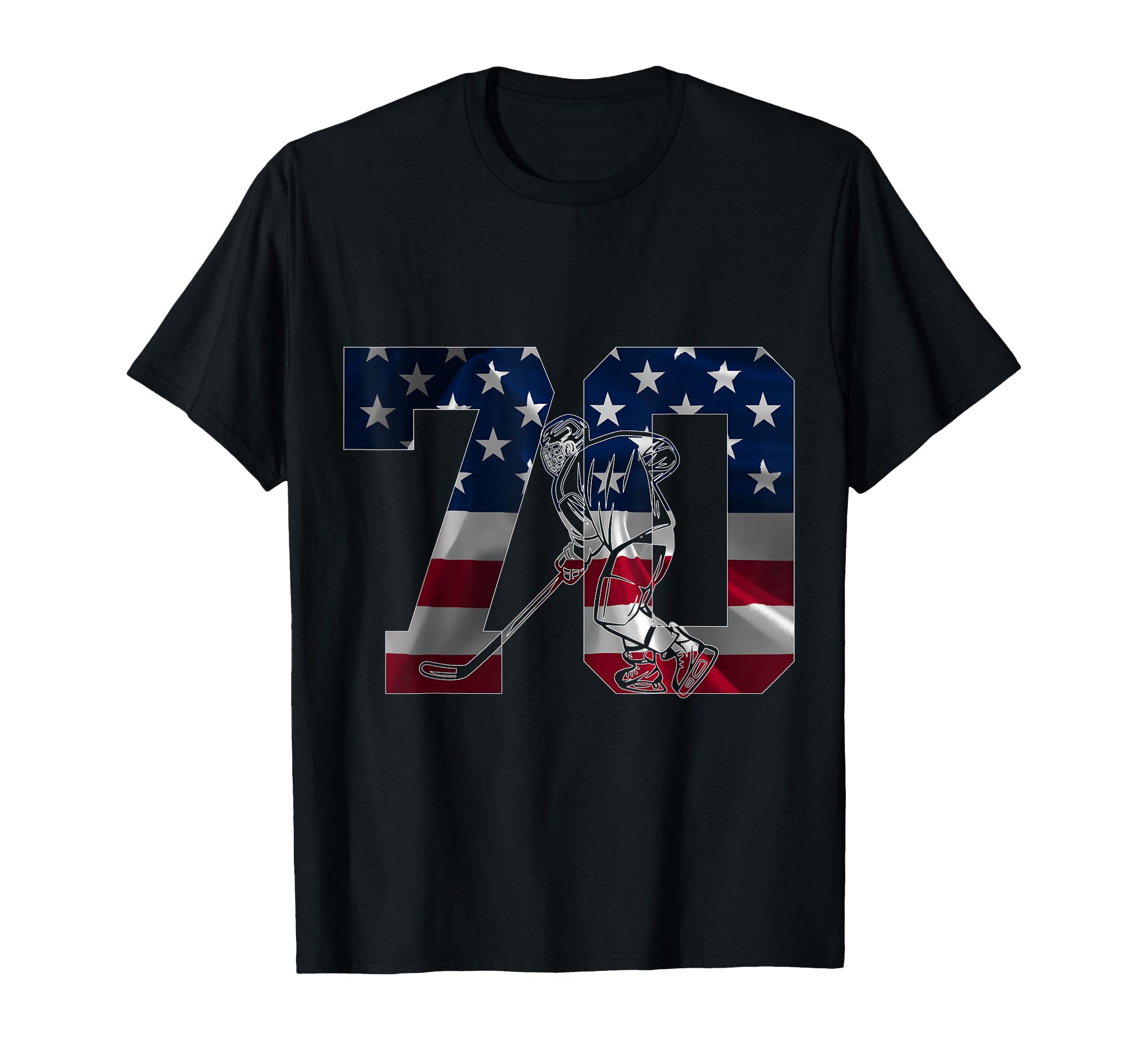 Number 70 Years Ice Hockey 70Th T-Shirt - Casual Everyday Wear Men Women - T-Shirt, Sweatshirt, Hoodie