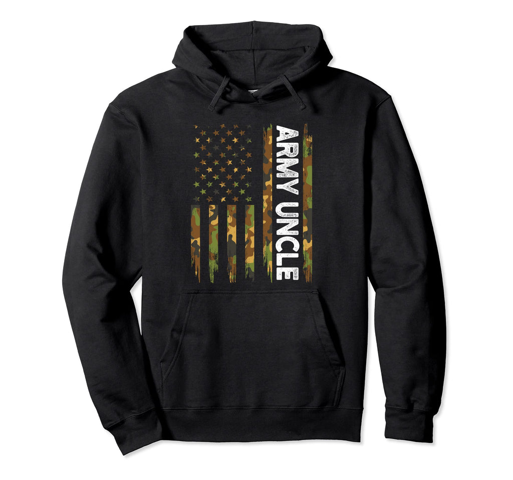 Army Uncle American Flag Camouflage Hoodie - Fun Novelty Design Unisex - T-Shirt, Sweatshirt, Hoodie